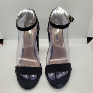 Steve Madden Heels Womens SZ 8M Black Suede Strappy Model Stiletto